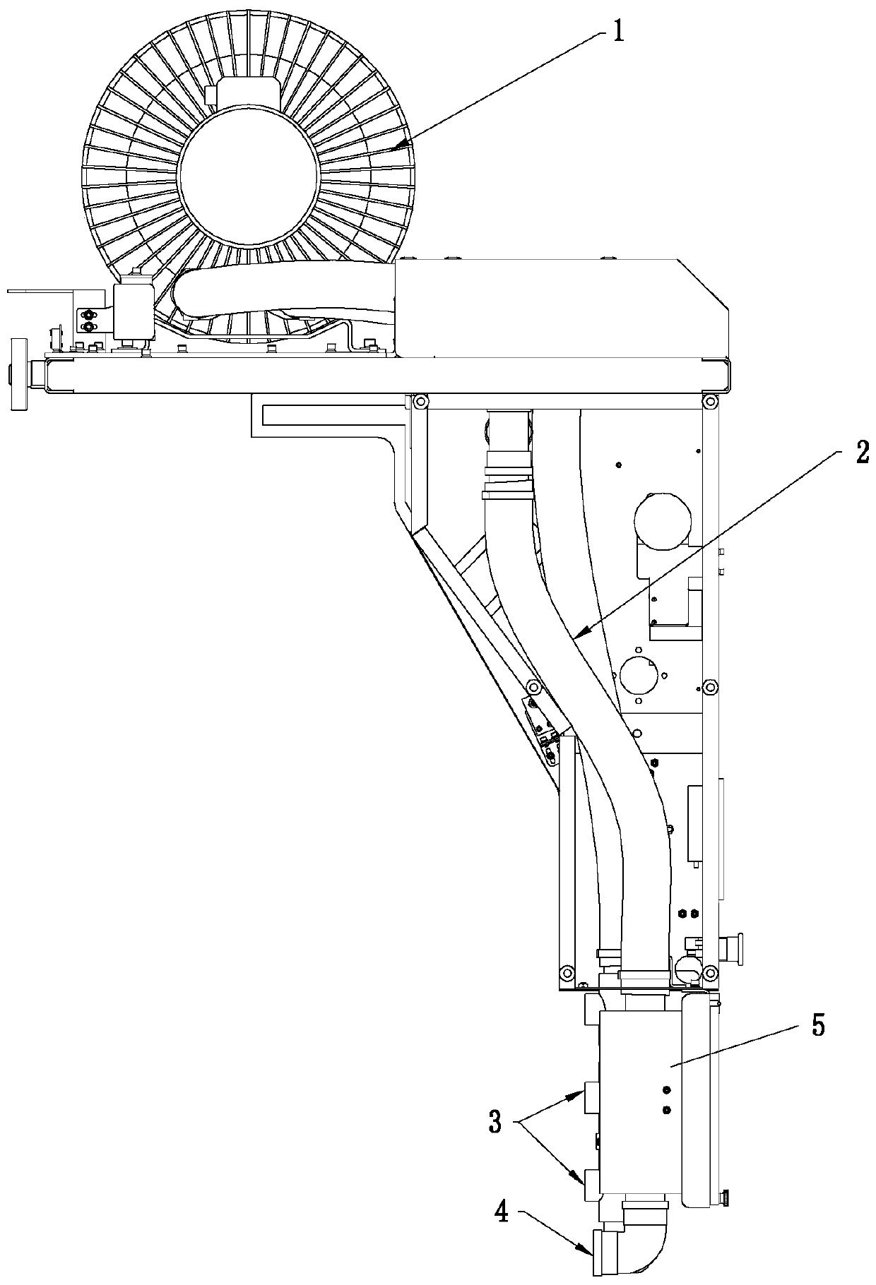 Automatic doffing carriage negative-pressure and air blowing and suction combination device for air spinning