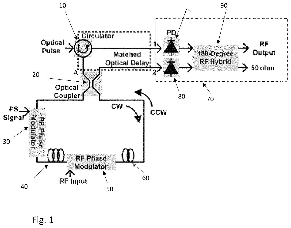 Pulsed Sagnac loop phase-modulated microwave photonic link