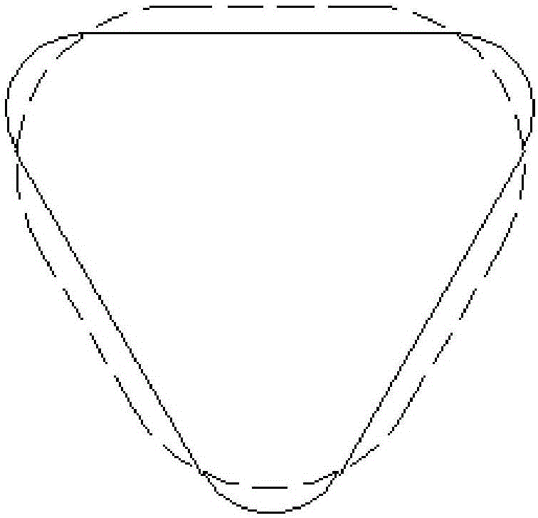 Triangular profiled polyester fiber HOY filament and preparation method thereof