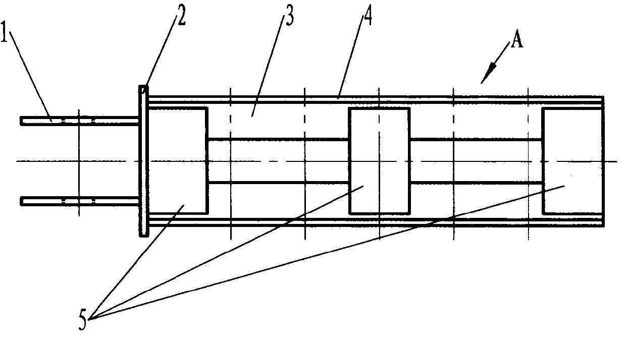 Modular combined-type tower crane attached bar with extensive stepless adjustment-type length