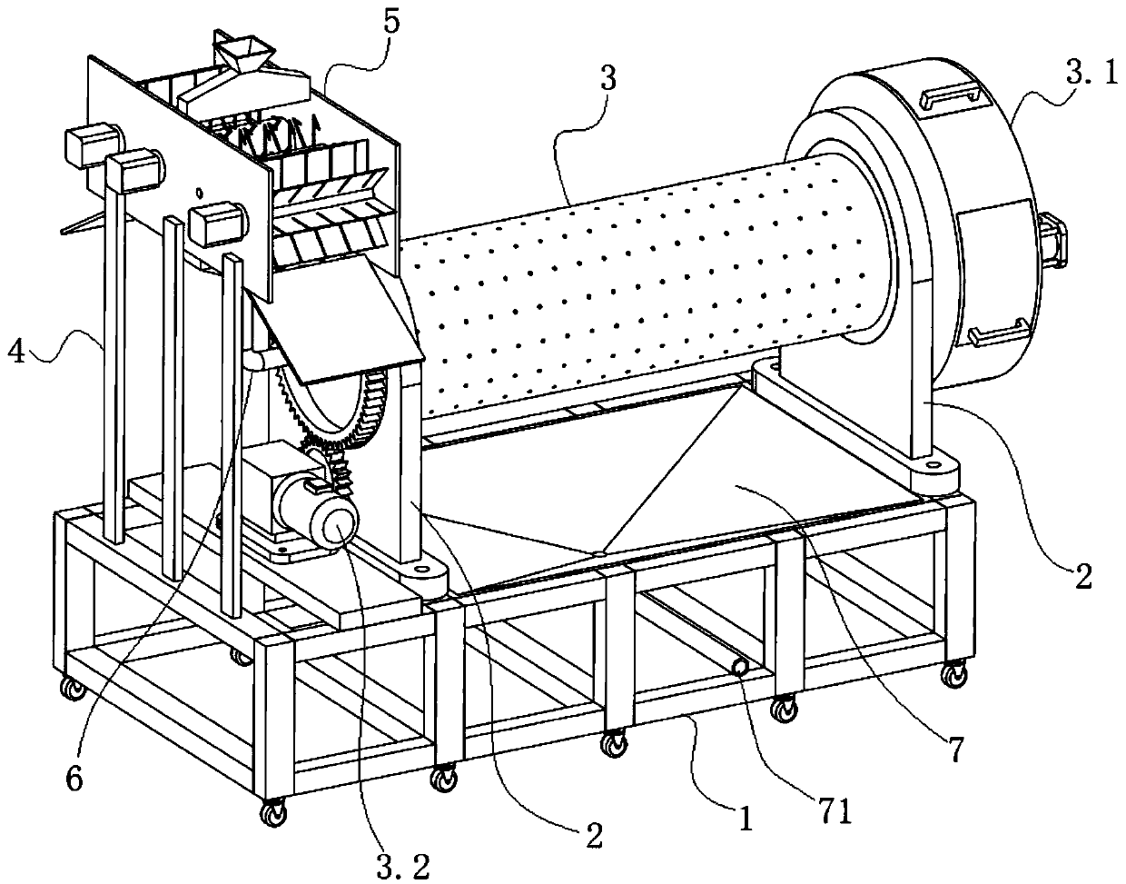 Horizontal type shaft-rotating multistage sewage filtering equipment and method thereof