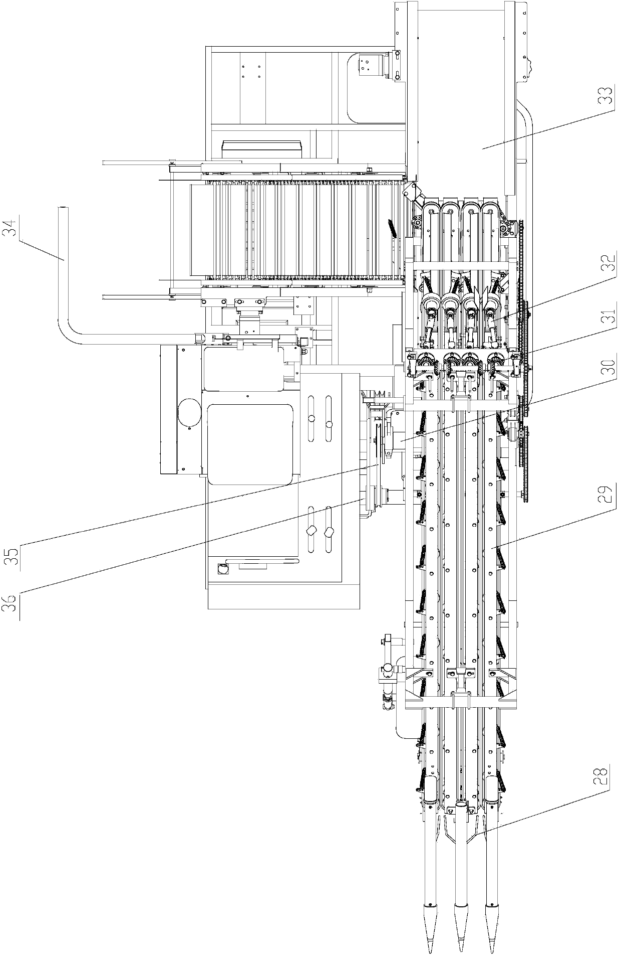 Self-propelled double row carrot combine harvester