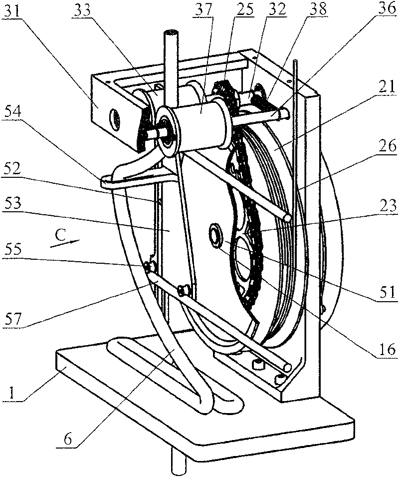 Automatic cable winding and unwinding device for vehicle mounted mast