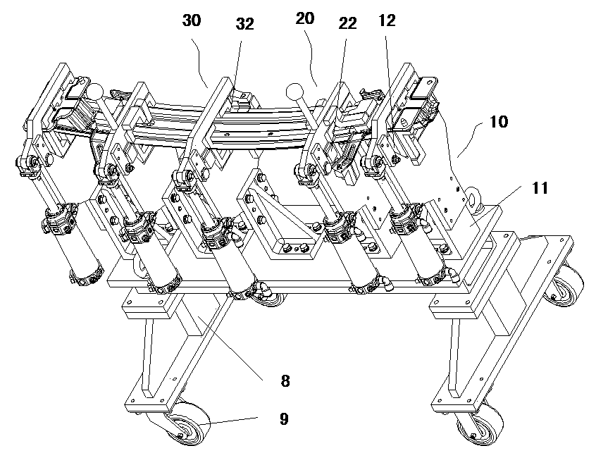 Welding tool for front collision transverse beam of automobile