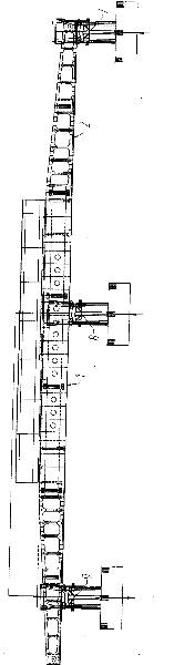 Downlink movable mould frame and walking method thereof