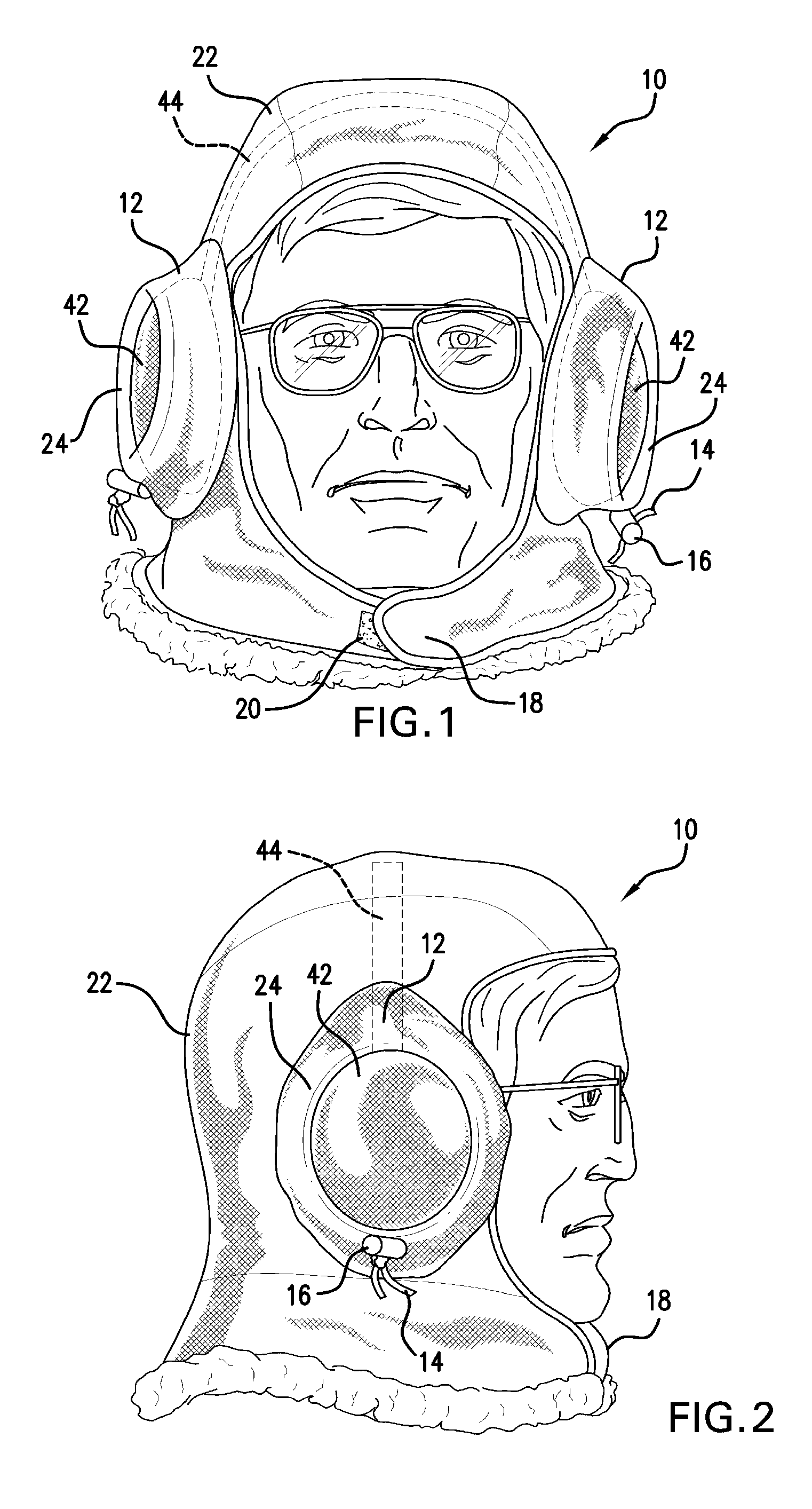 All weather hood and safety helmet liner for use with hearing protection ear muffs