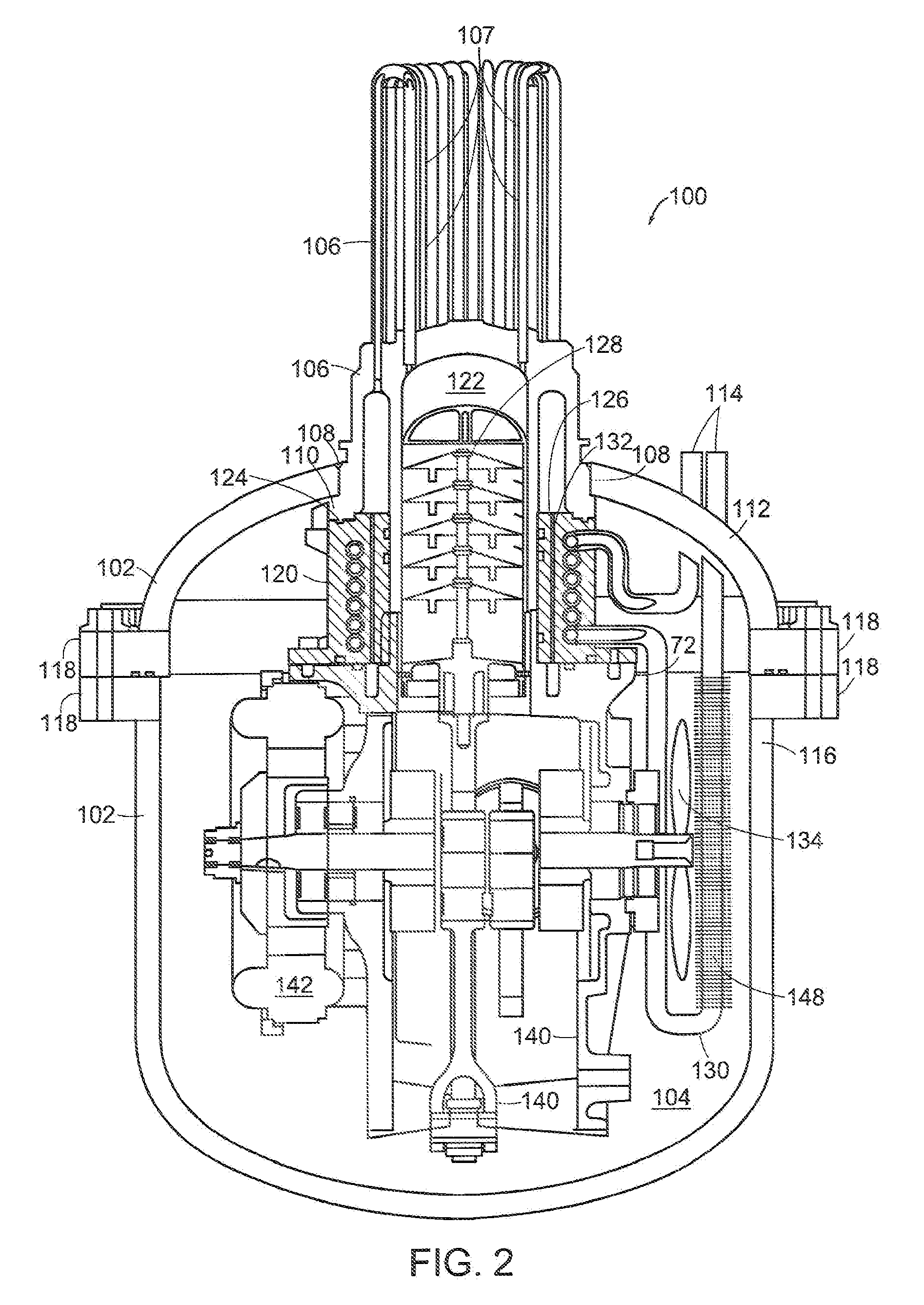 Coolant penetrating cold-end pressure vessel