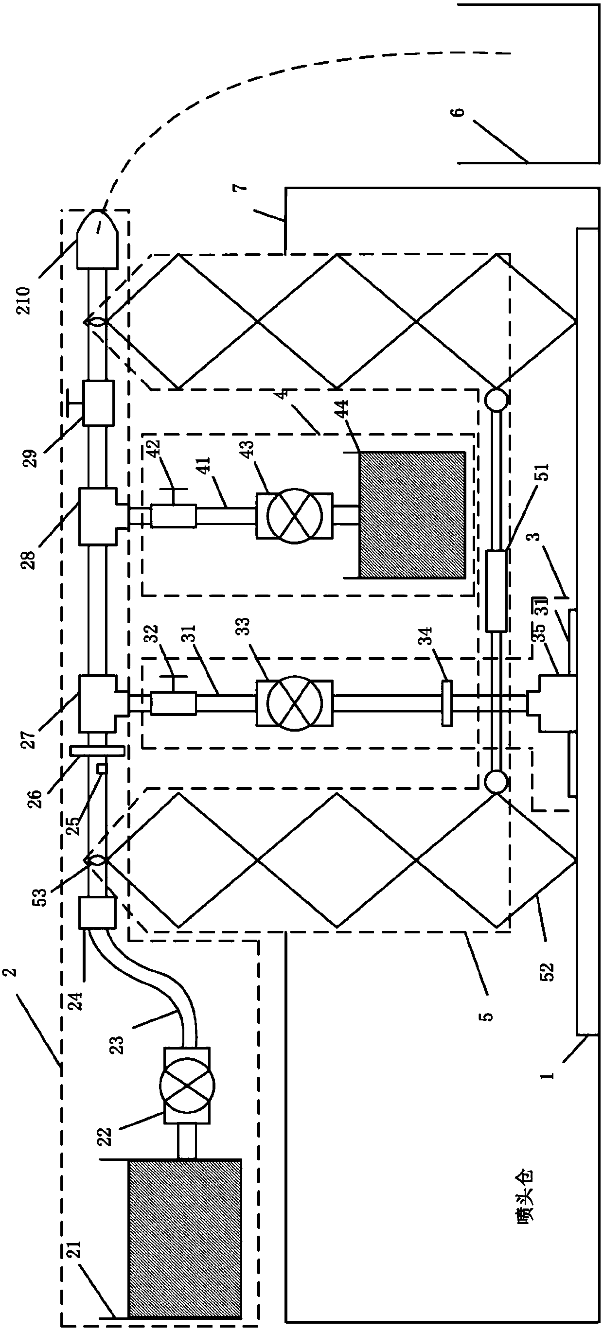 Special snow water nozzle for hot-air quick-freezing type snow removing and deicing vehicle