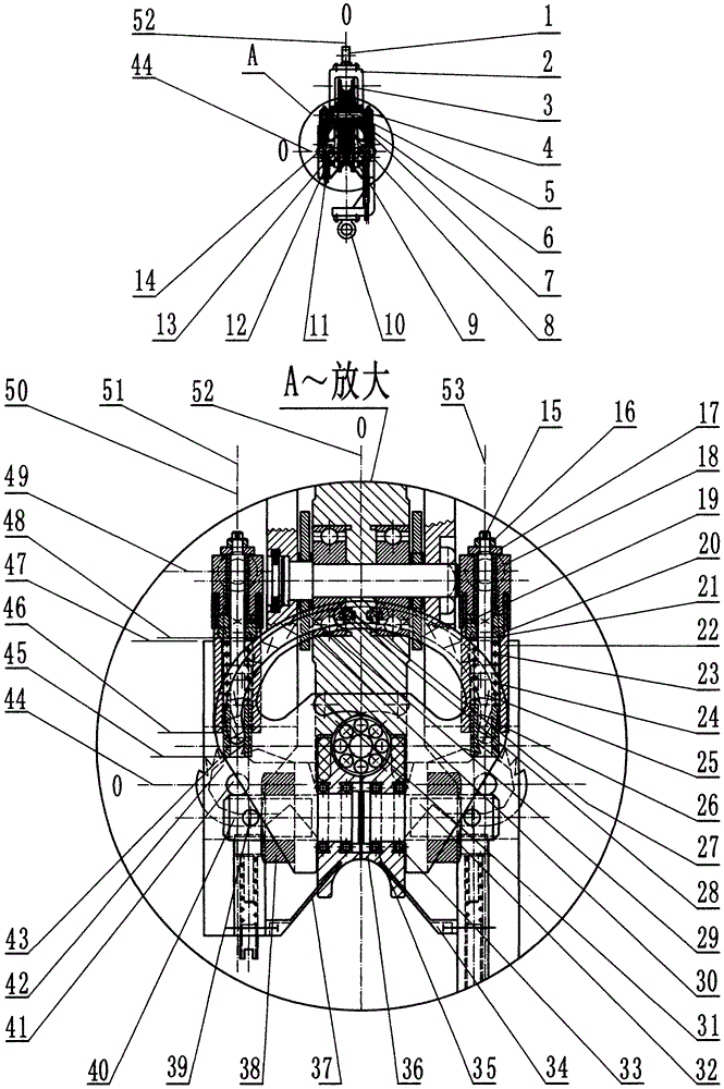 Rotary lifting ratchet locking and synchronous opening and closing five-wheeled hoisting tackle capable of achieving rapid hanging or disengaging