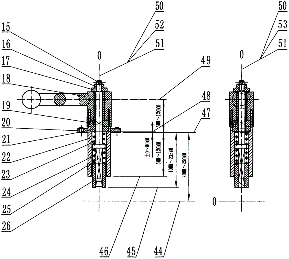 Rotary lifting ratchet locking and synchronous opening and closing five-wheeled hoisting tackle capable of achieving rapid hanging or disengaging