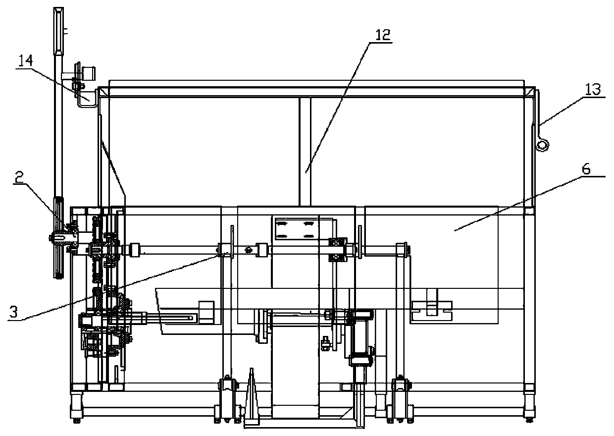 Hanging type straw bundling machine driven by single chain