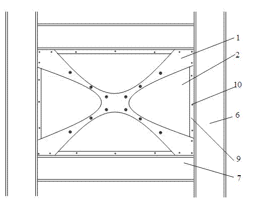 Cross reinforced steel plate buckling-preventing energy dissipation wall