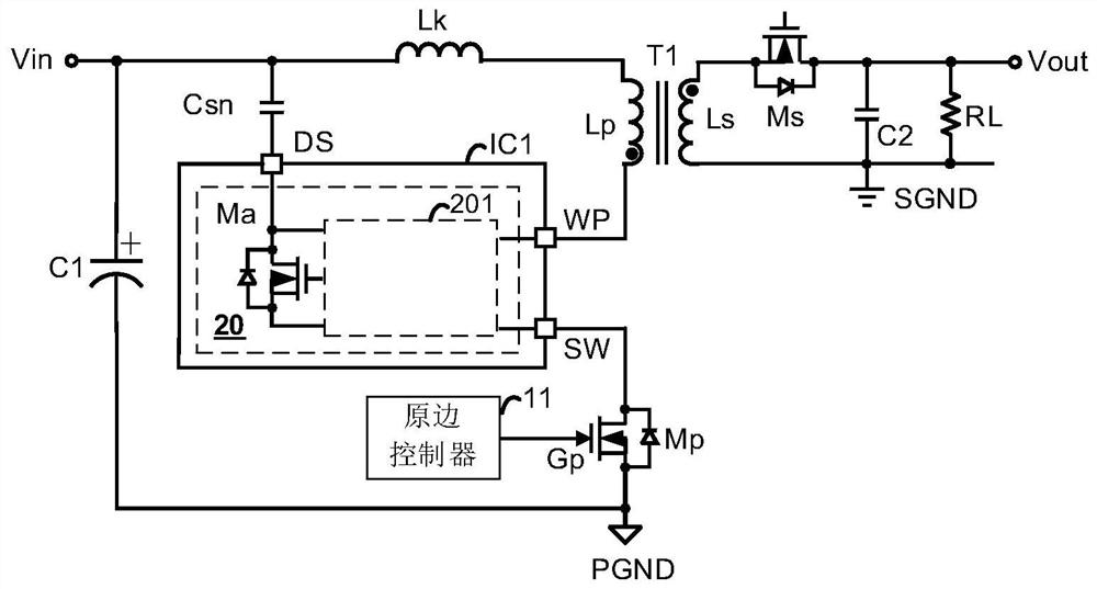 Energy recovery circuit for isolating voltage converter and method thereof