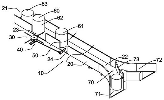 Waterproof roll storage and collection device and working method thereof