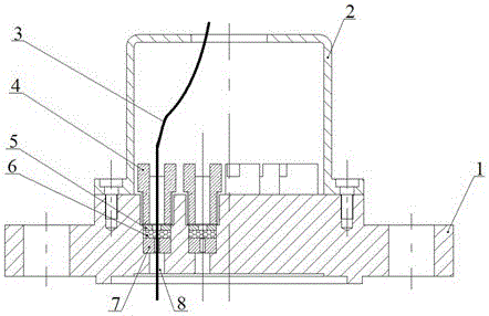 A test cable sealing device for simulating deep water environment explosion test container