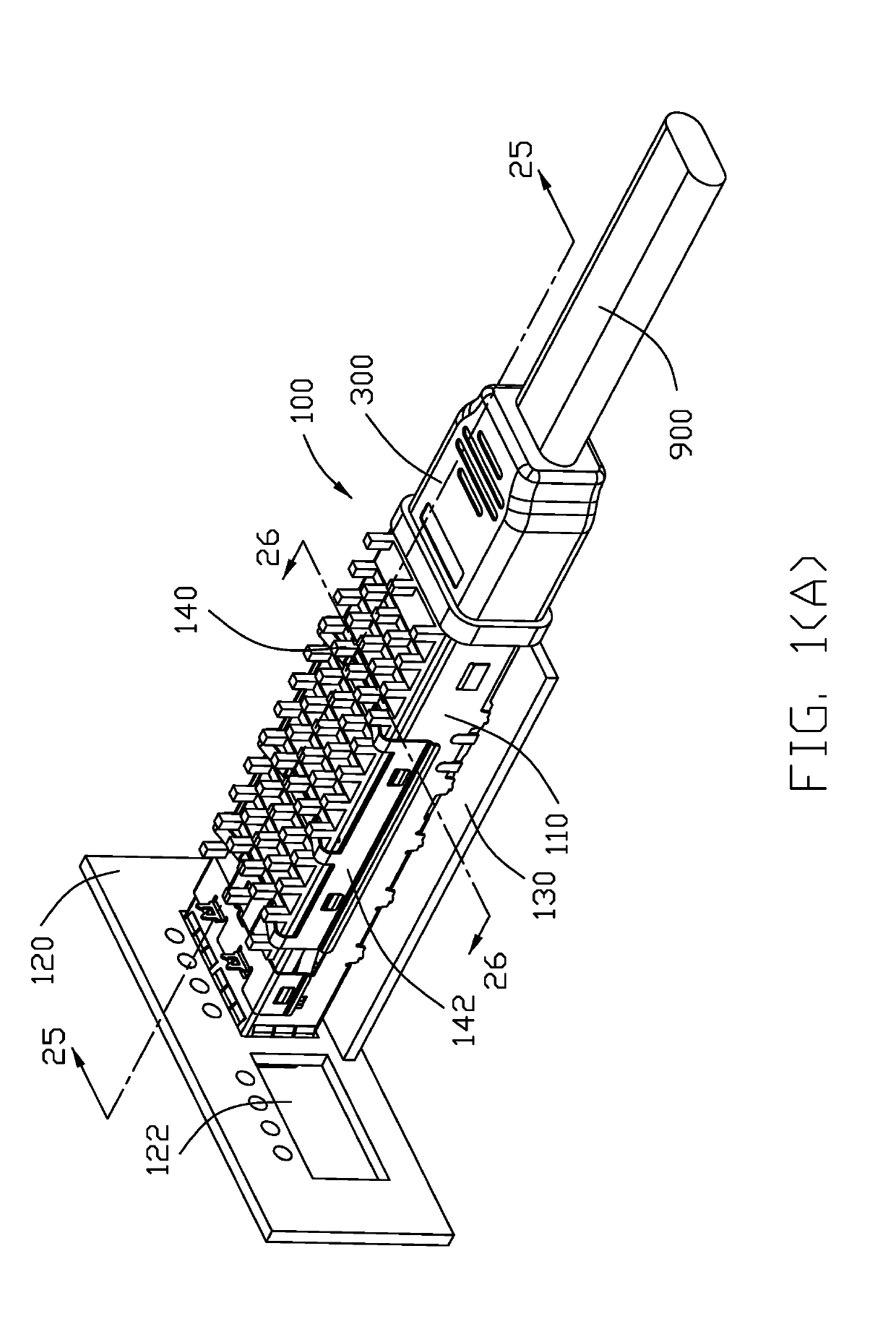 Receptacle connector equipped with cable instead of mounting to PCB