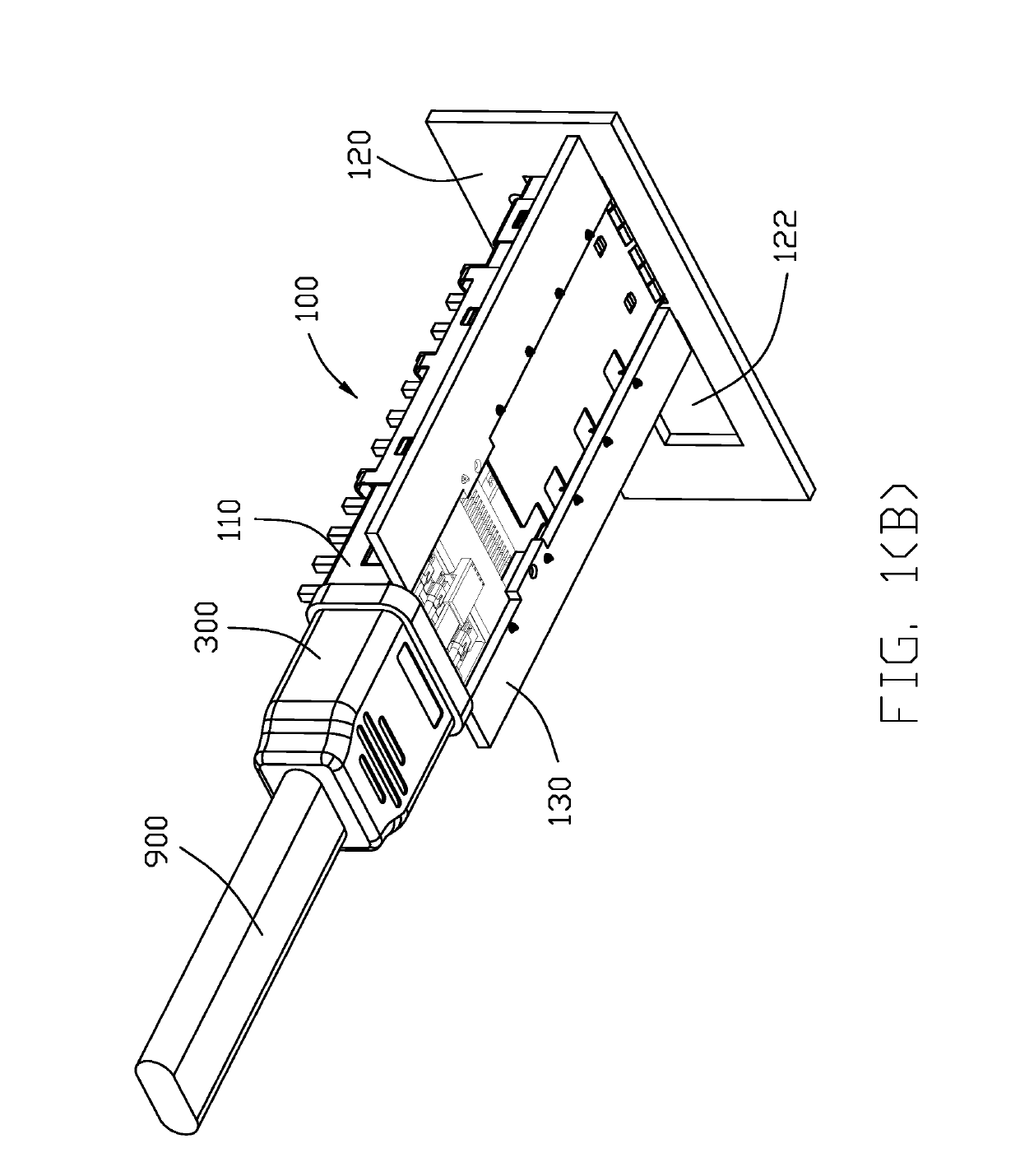 Receptacle connector equipped with cable instead of mounting to PCB