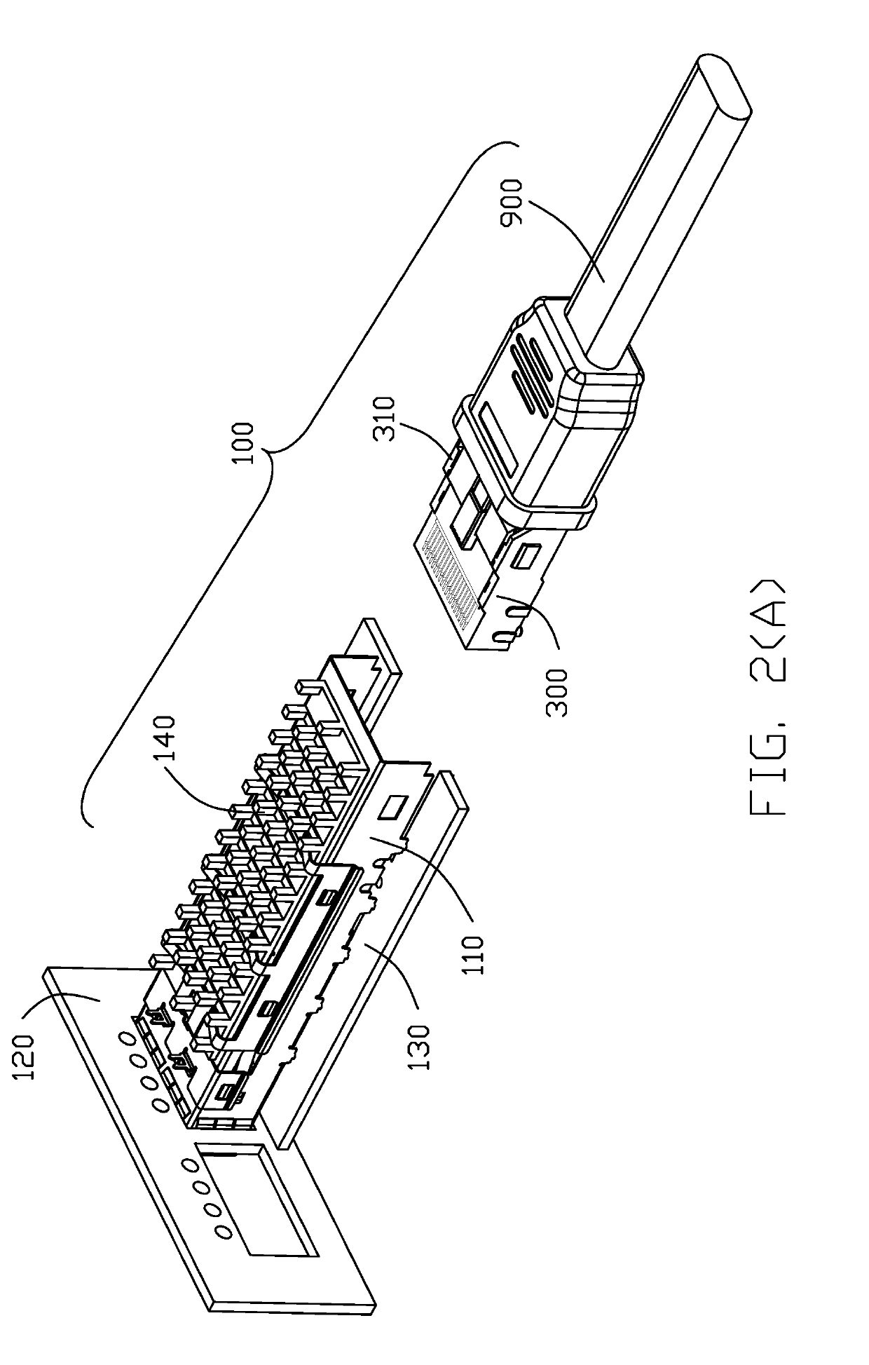 Receptacle connector equipped with cable instead of mounting to PCB