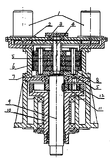 Double-drive coaxial forward and reverse output spiral rock-entering drilling machine