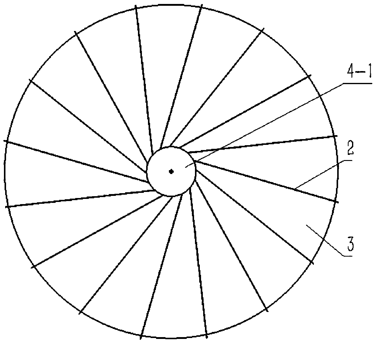 High storage ratio winding rib type deployable antenna structure