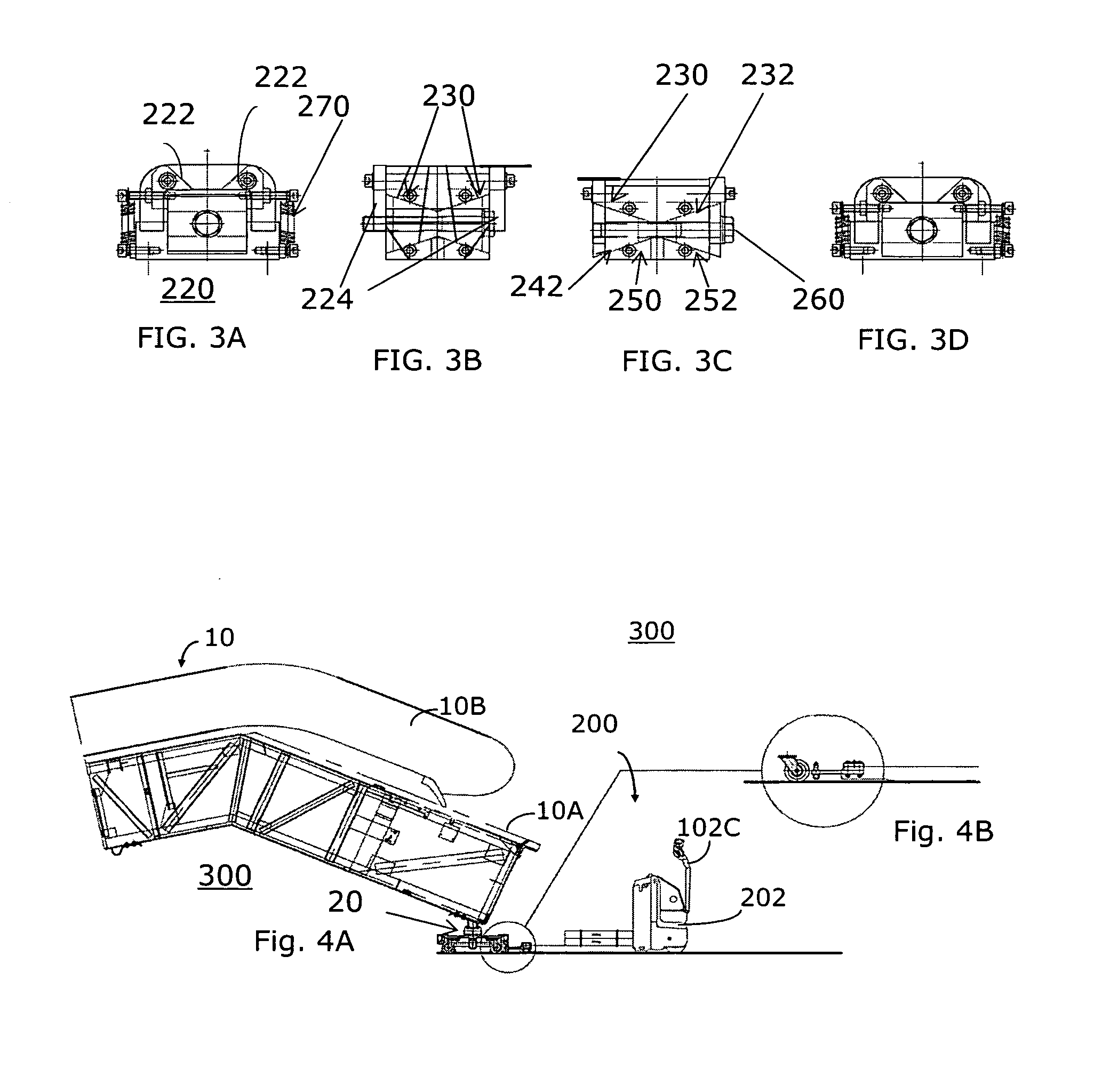 Lifting system for a transportation system structure