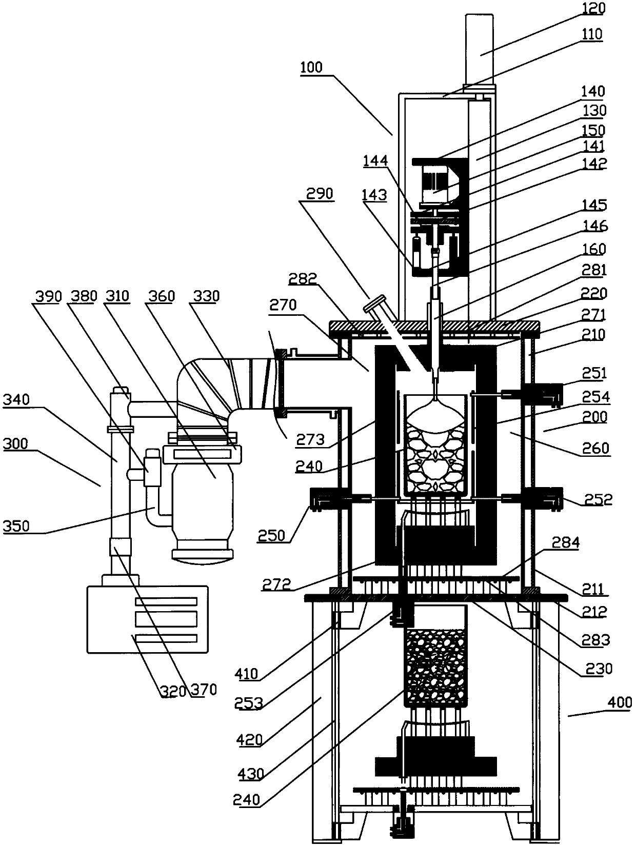 Large-size sapphire crystal growing furnace