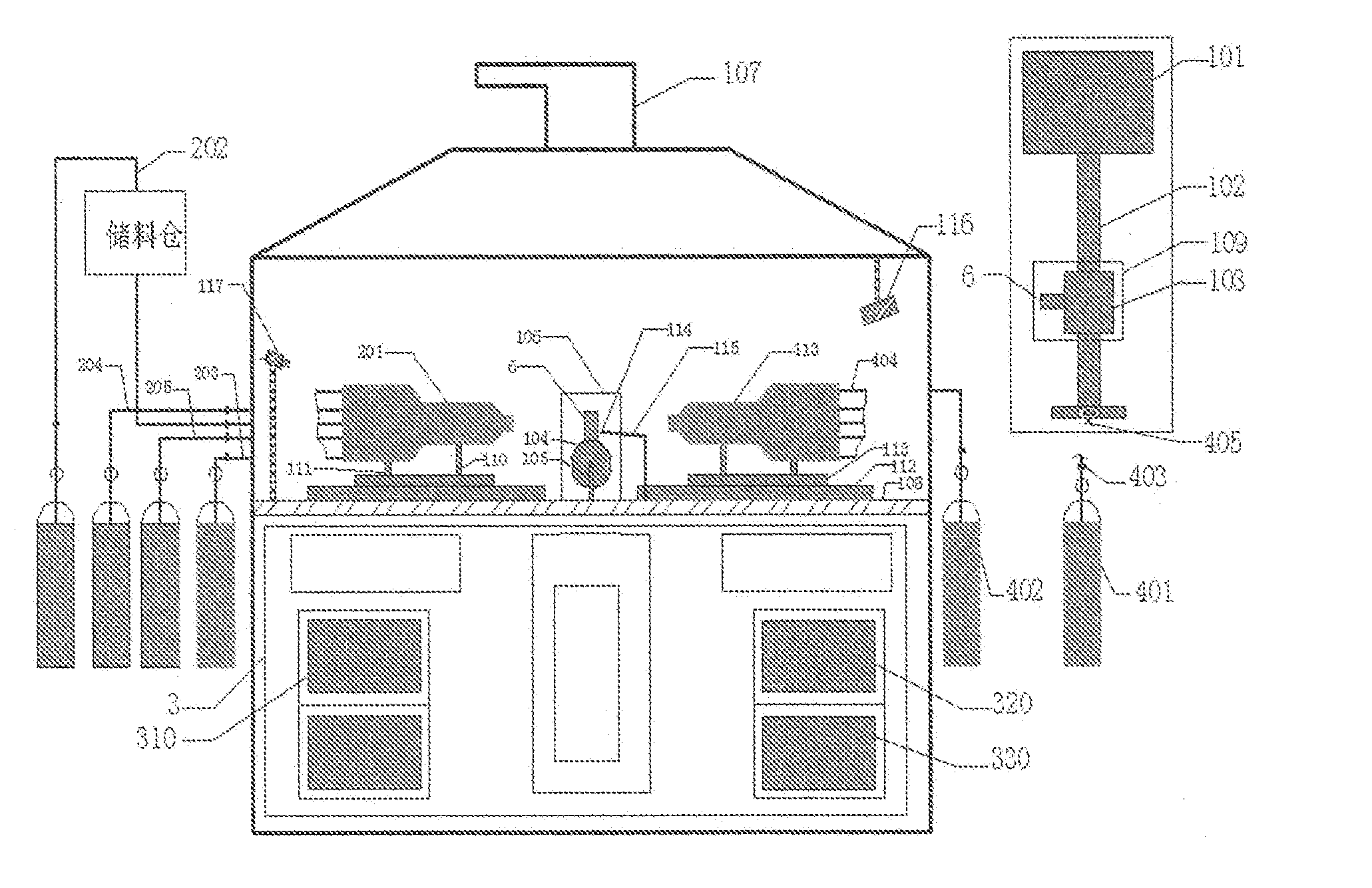 Type of testing equipment for detecting the failure process of thermal barrier coating in a simulted working environment