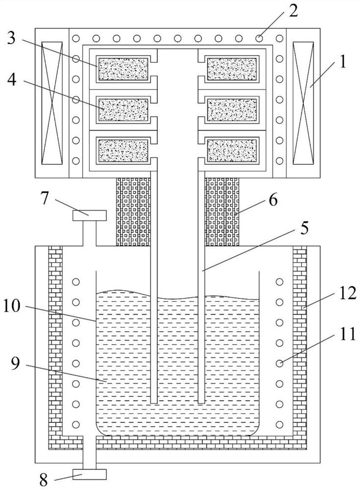 Aluminum silicon carbide differential pressure electromagnetic casting equipment