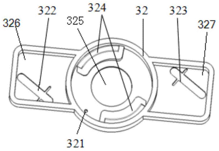 A push-and-twist glove box lock structure