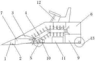 Small-sized sugarcane harvesting device and application method thereof