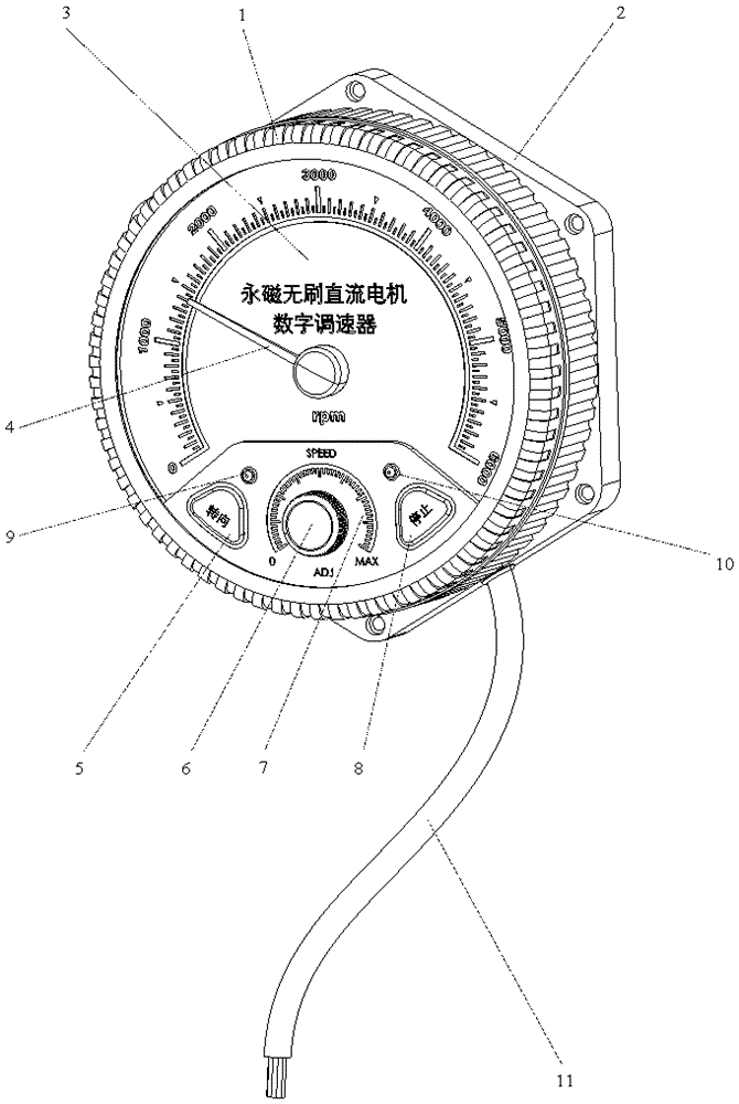 Permanent magnet brushless direct current motor digital speed regulator