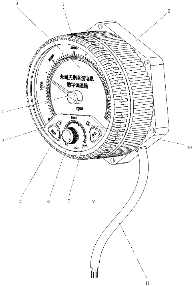 Permanent magnet brushless direct current motor digital speed regulator