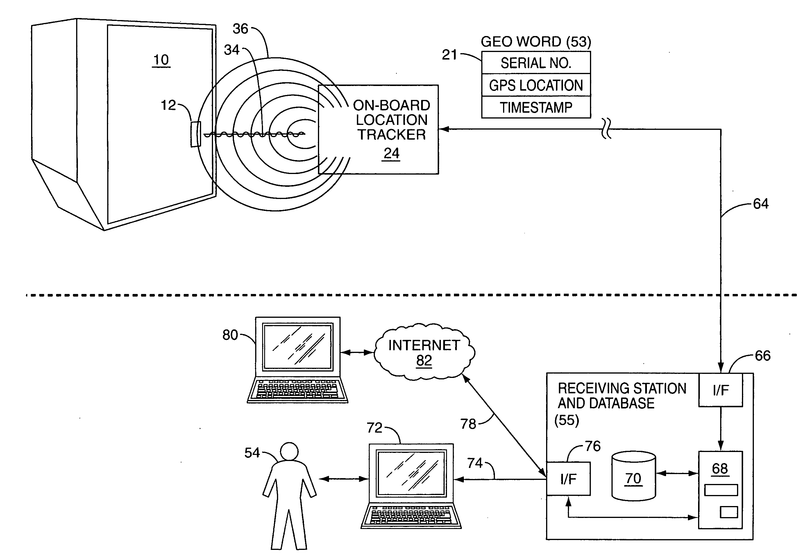 Passive container tracking device, system, and method