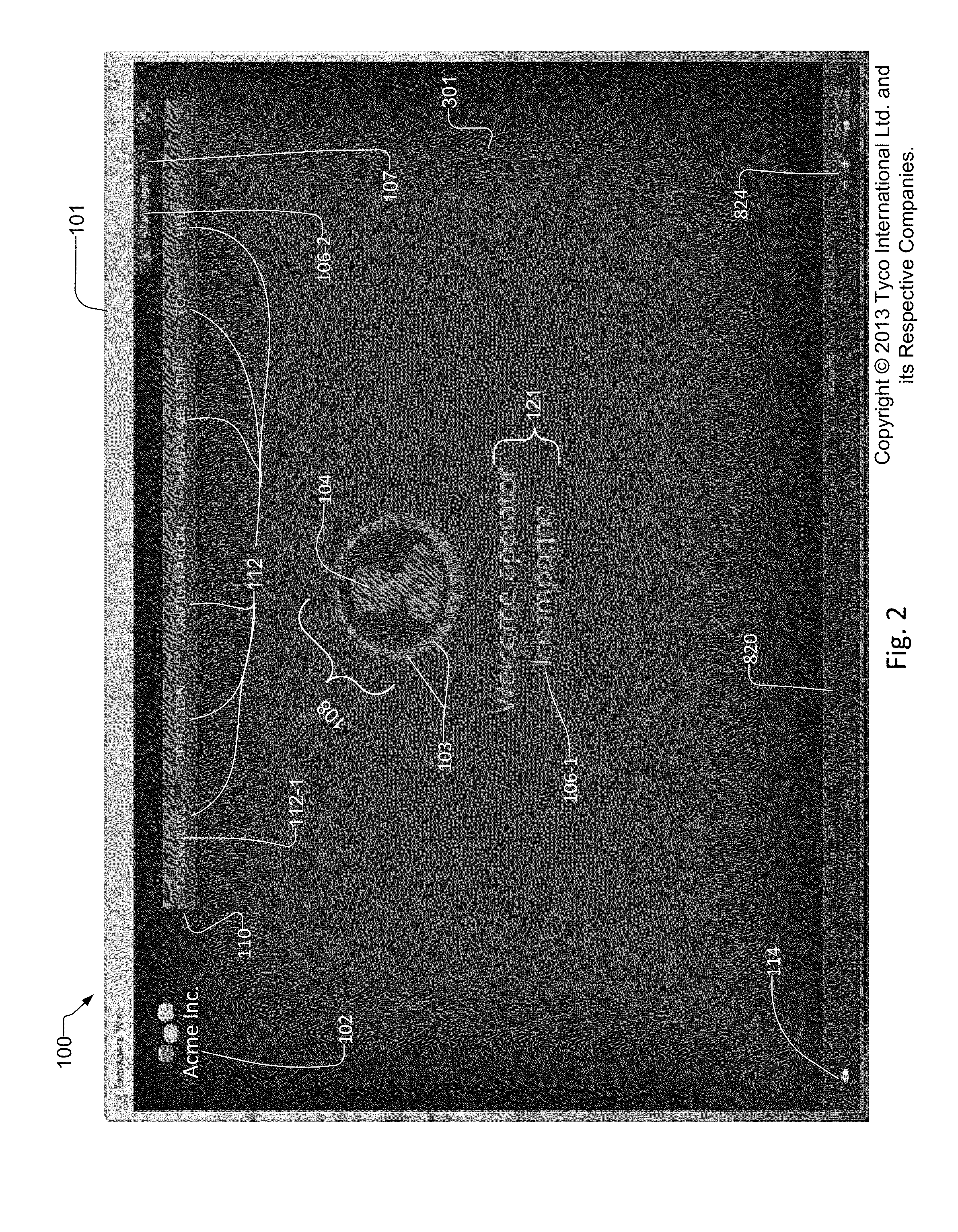 Security system and method with modular display of information