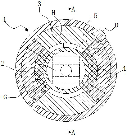 A method for forming a liquid rubber composite node with an inner groove flow channel and the node