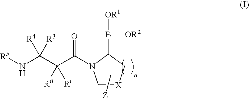 Heterocyclic boronic acid compounds