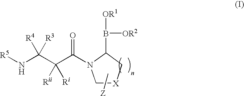 Heterocyclic boronic acid compounds