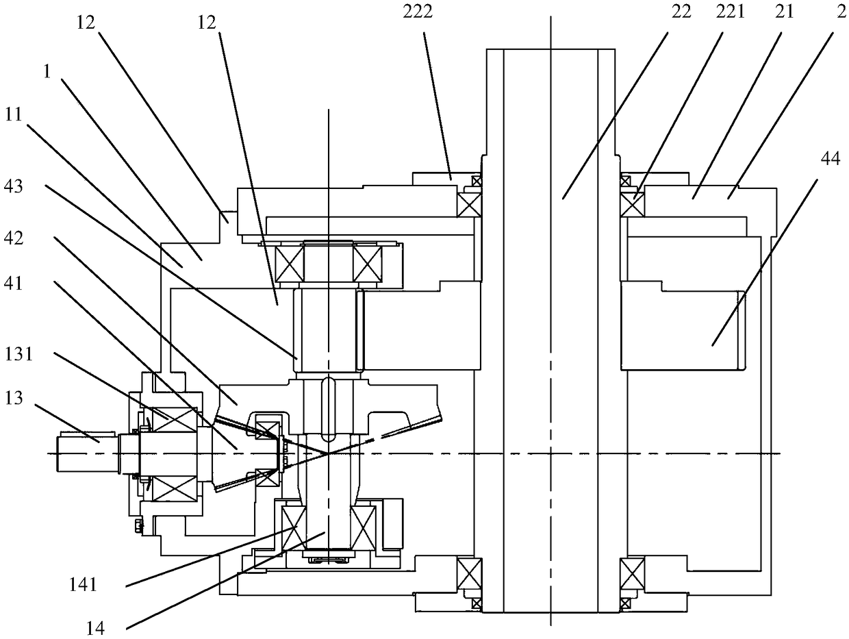 Gear box structure with variable center distance and method thereof