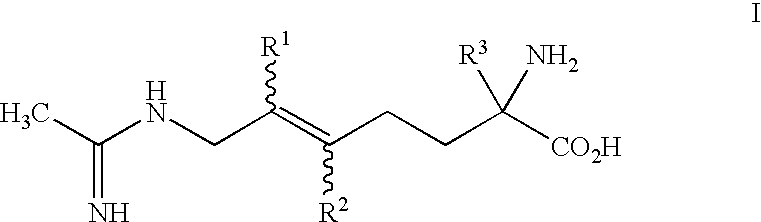 2-Amino-2-alkyl-5 heptenoic and heptynoic acid derivatives useful as nitric oxide synthase inhibitors