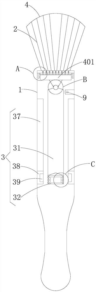 Cosmetic brush for washing and cleaning by high-speed airflow