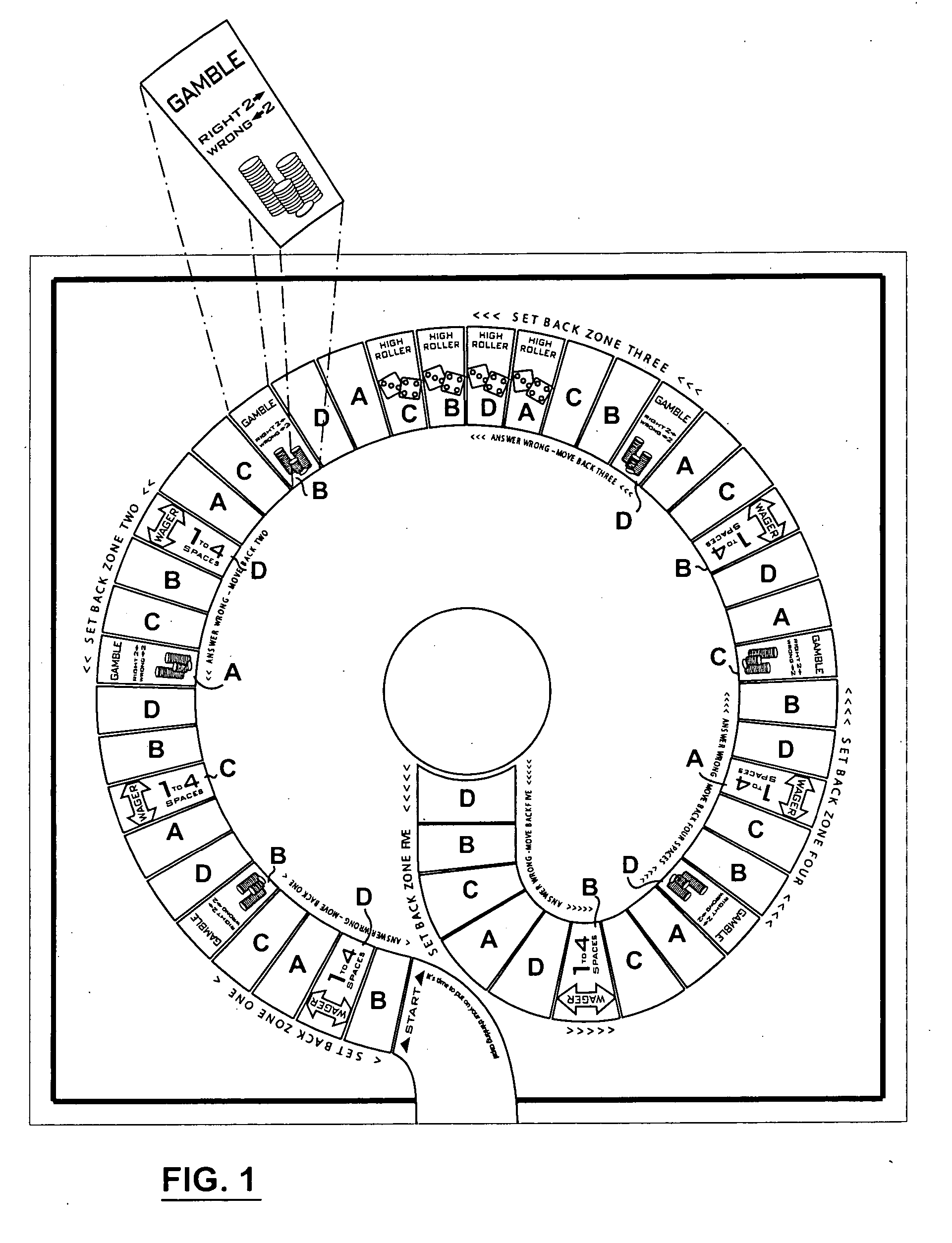 Board game and method for playing a game with multiple game options