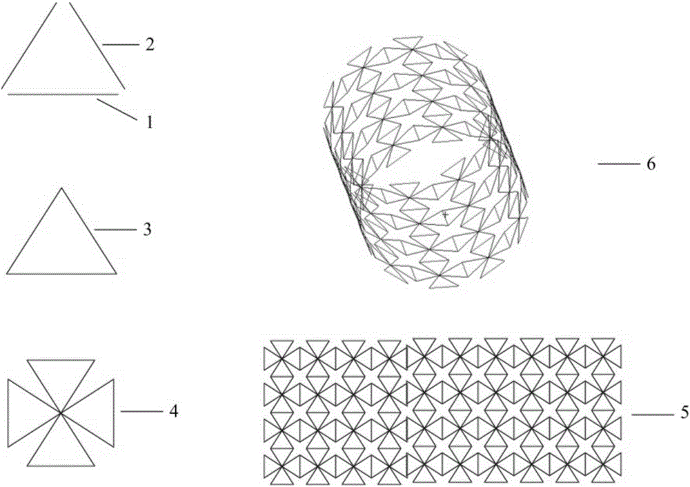 Zero-expansion dot matrix cylindrical shell structure used for spacecraft and design method thereof