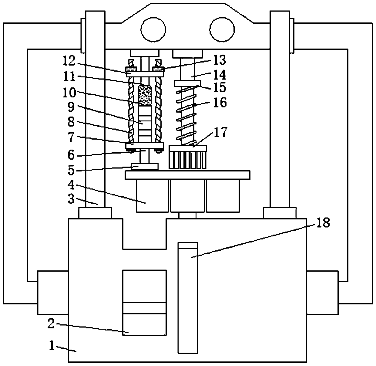 Novel stamping rod structure of coal compression machine