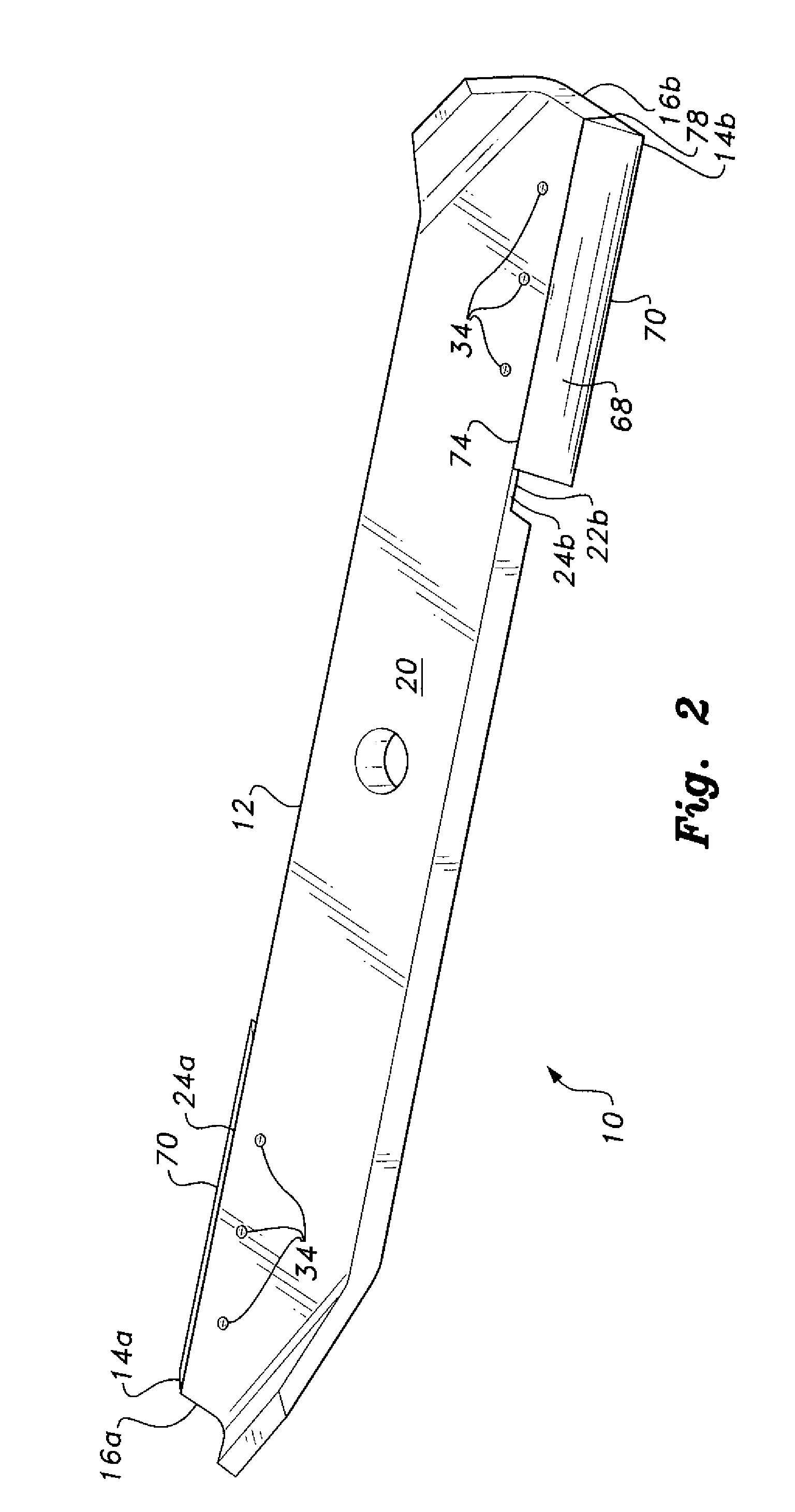 Mower blade with replaceable inserts