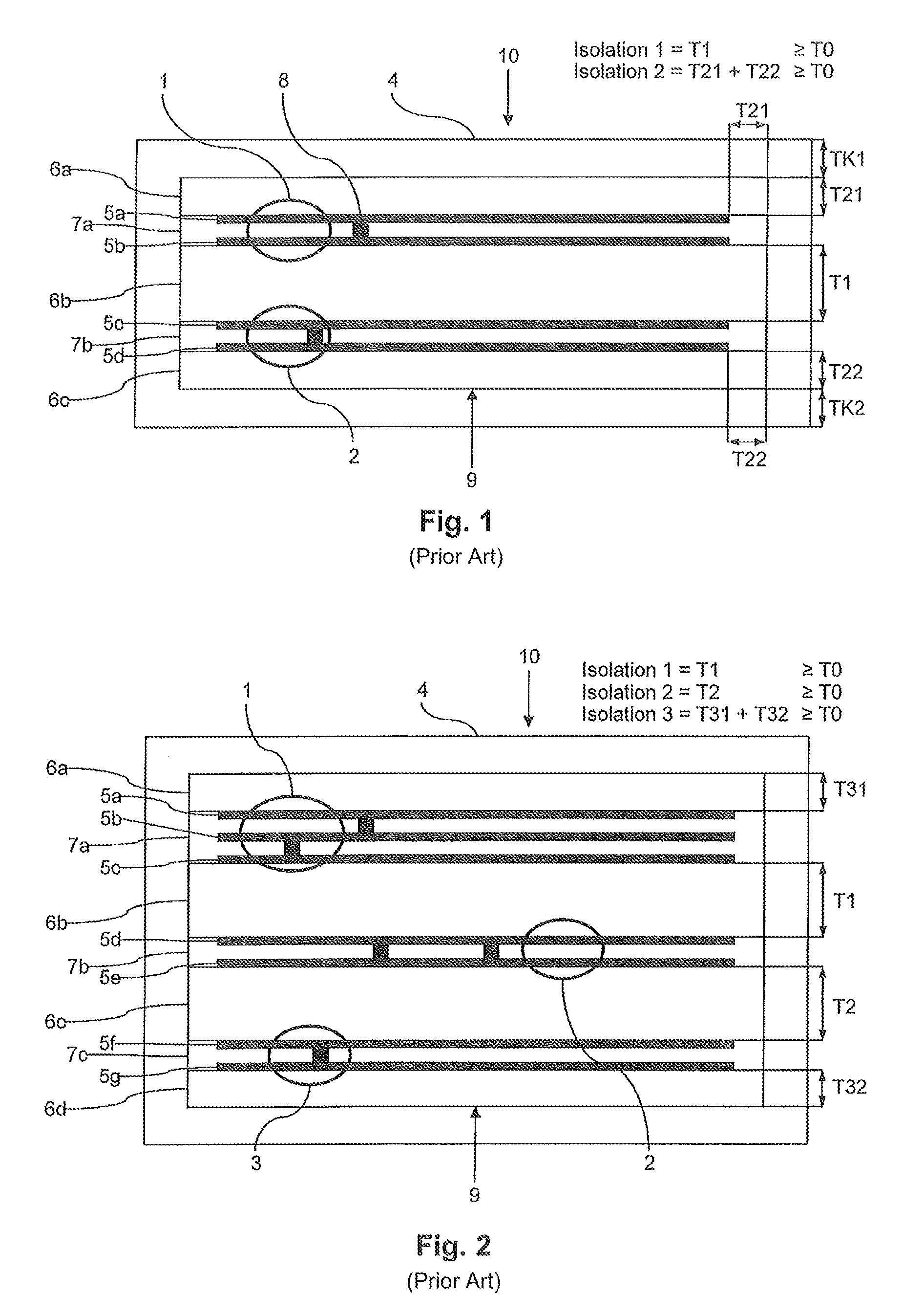 Planar transmitter with a layered structure