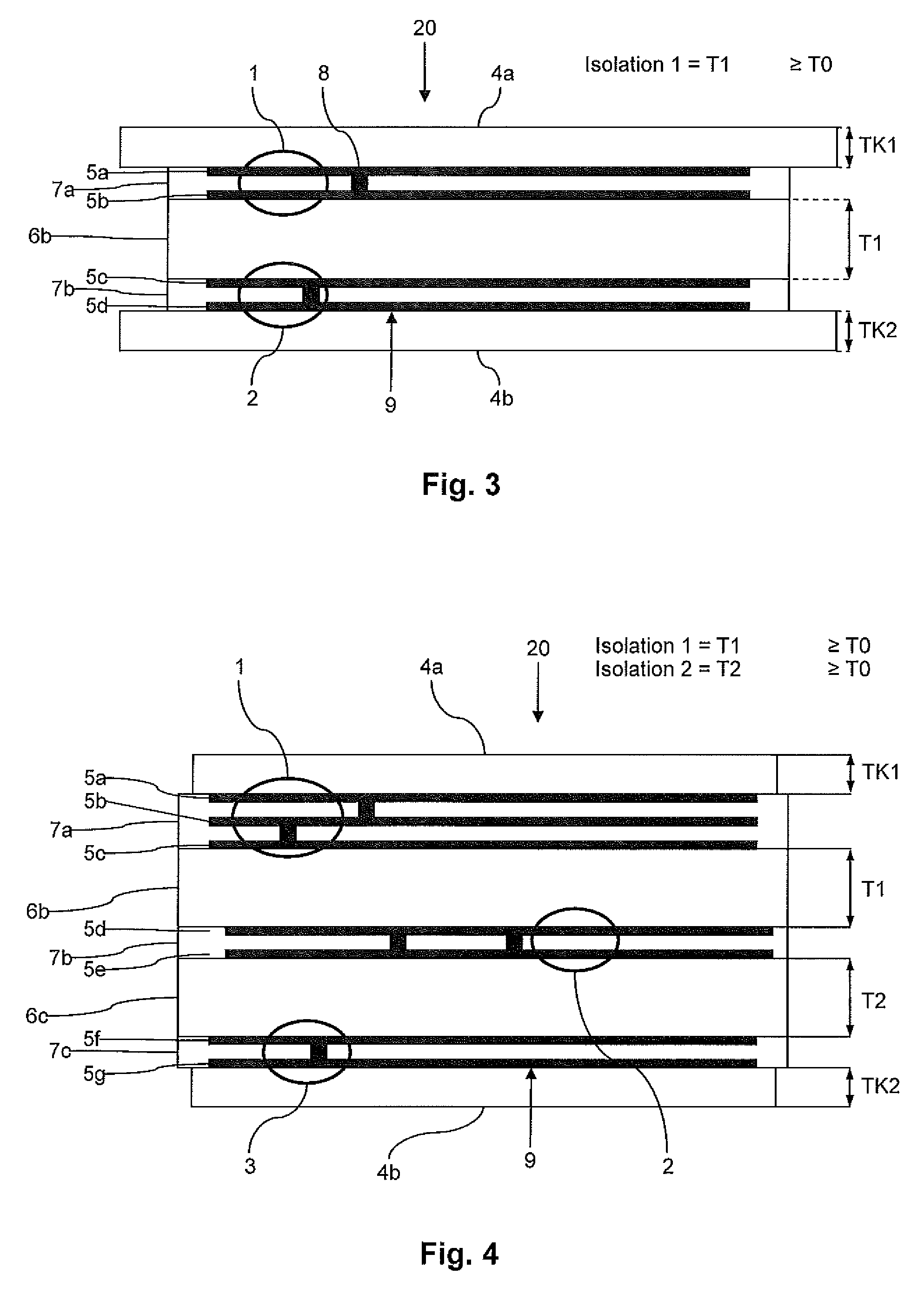 Planar transmitter with a layered structure