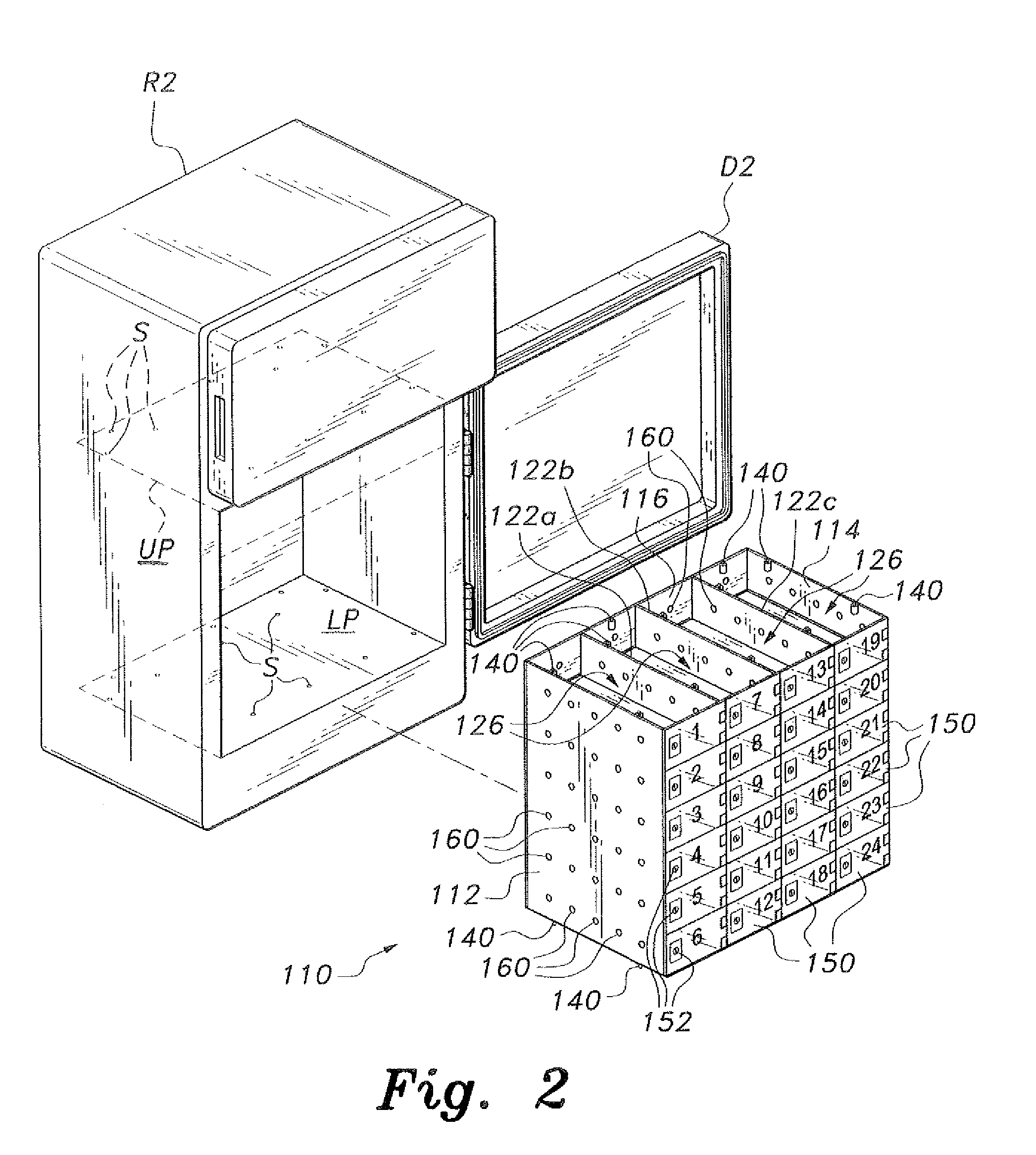 Individual locker assembly for refrigerators