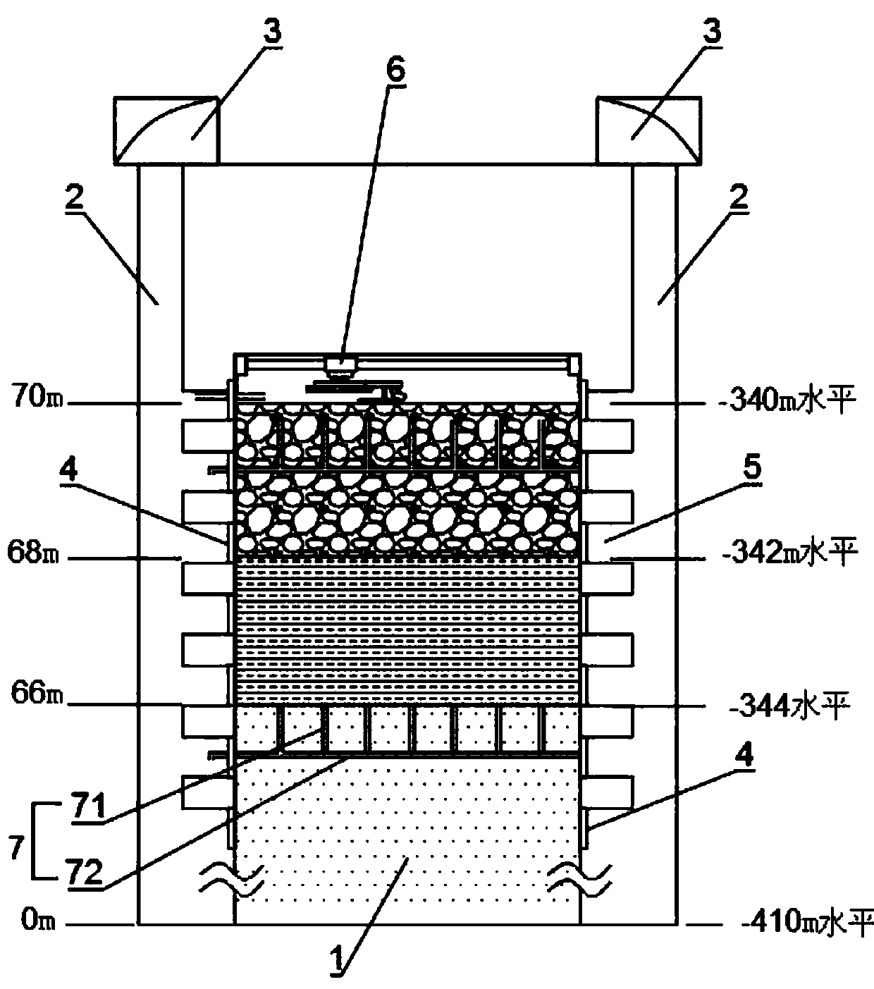 Mining room goaf filling method