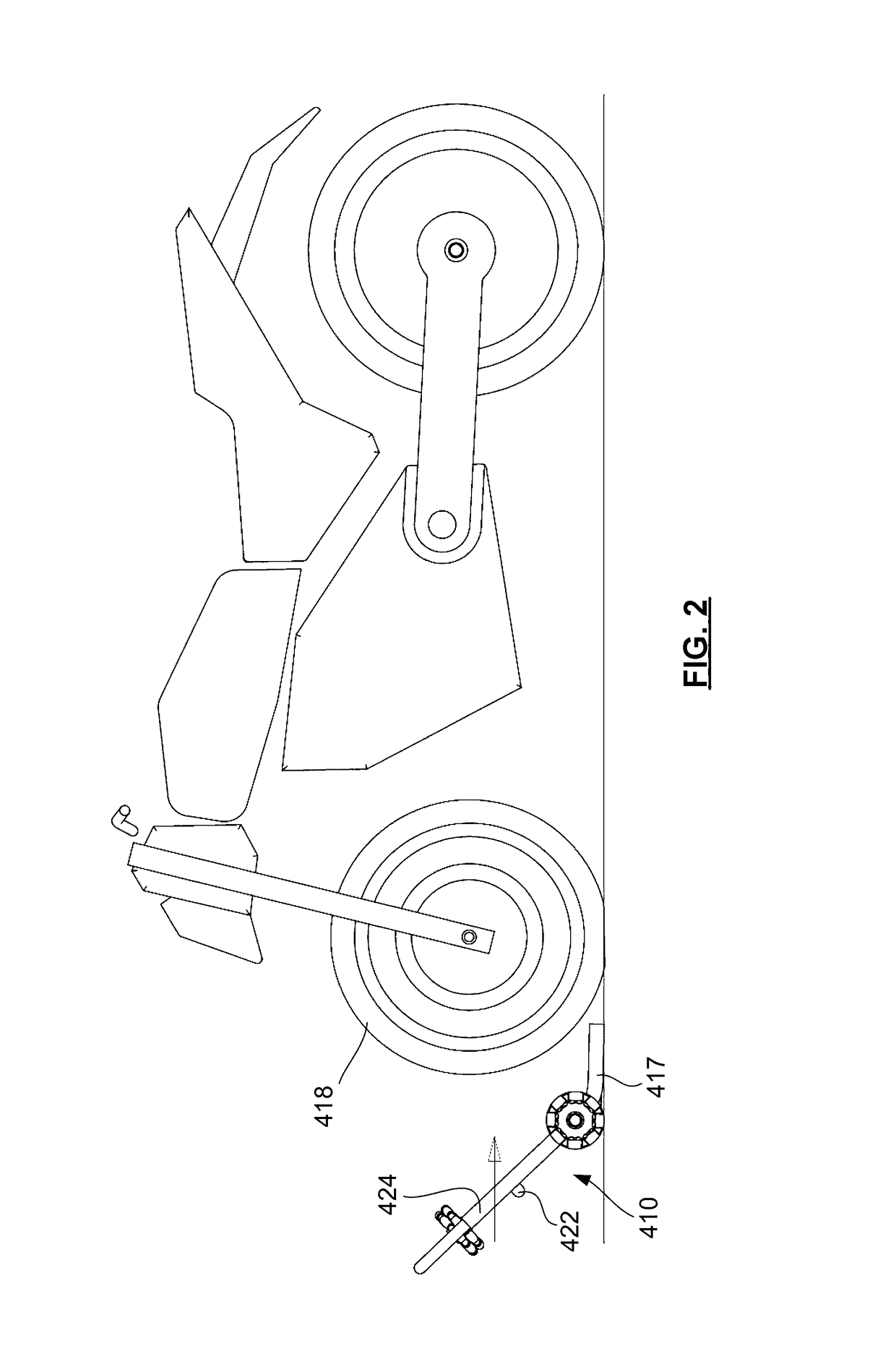 Apparatus for maneuvering parked motorcycles and motor scooters