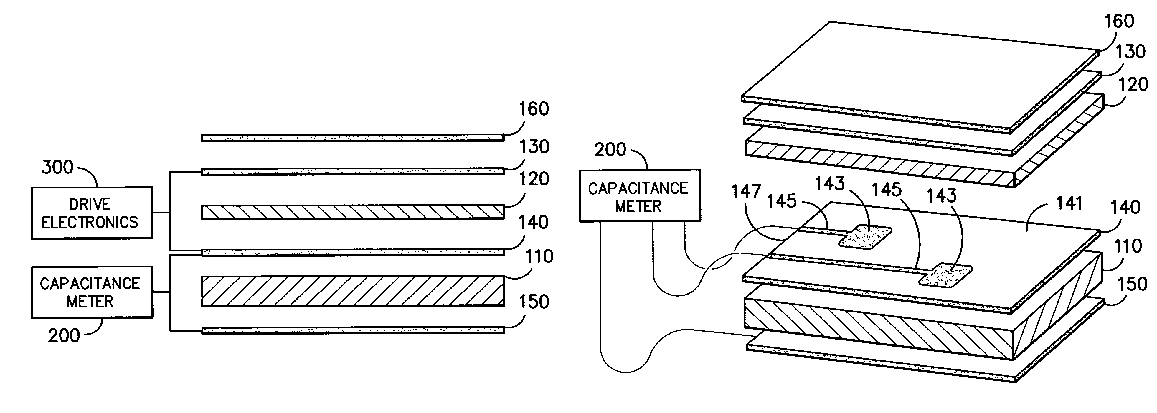 Flexible electroluminescent capacitive sensor